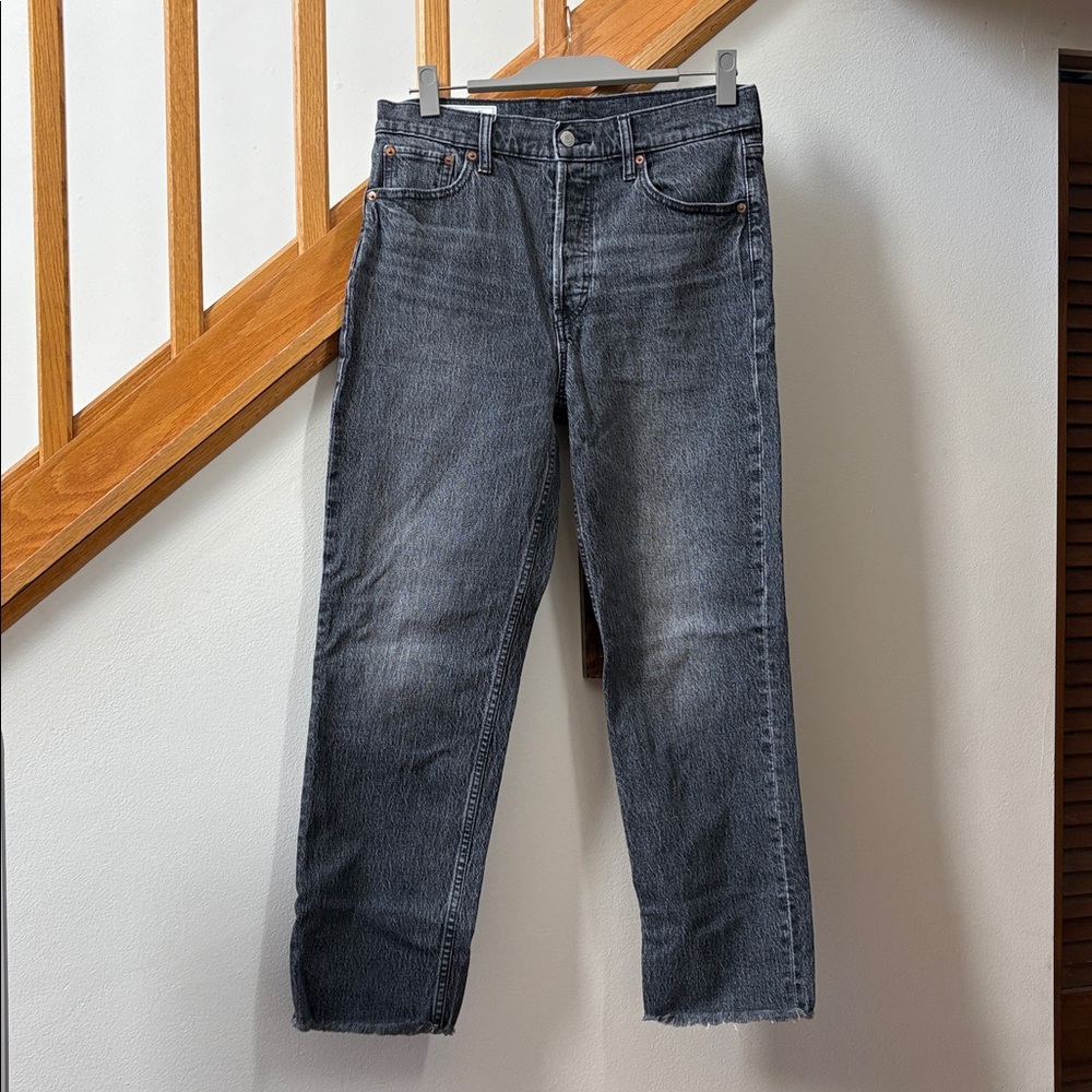 GAP Cheeky High Rise Straight Size 29/8R washed black charcoal grey
